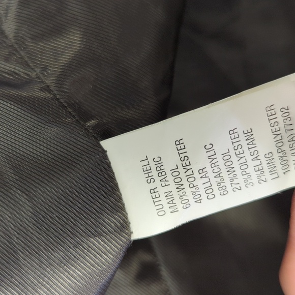 Zara Hooded Wool Zip Pea Coat Gray S preppy winter classic utility mid length - Picture 7 of 8